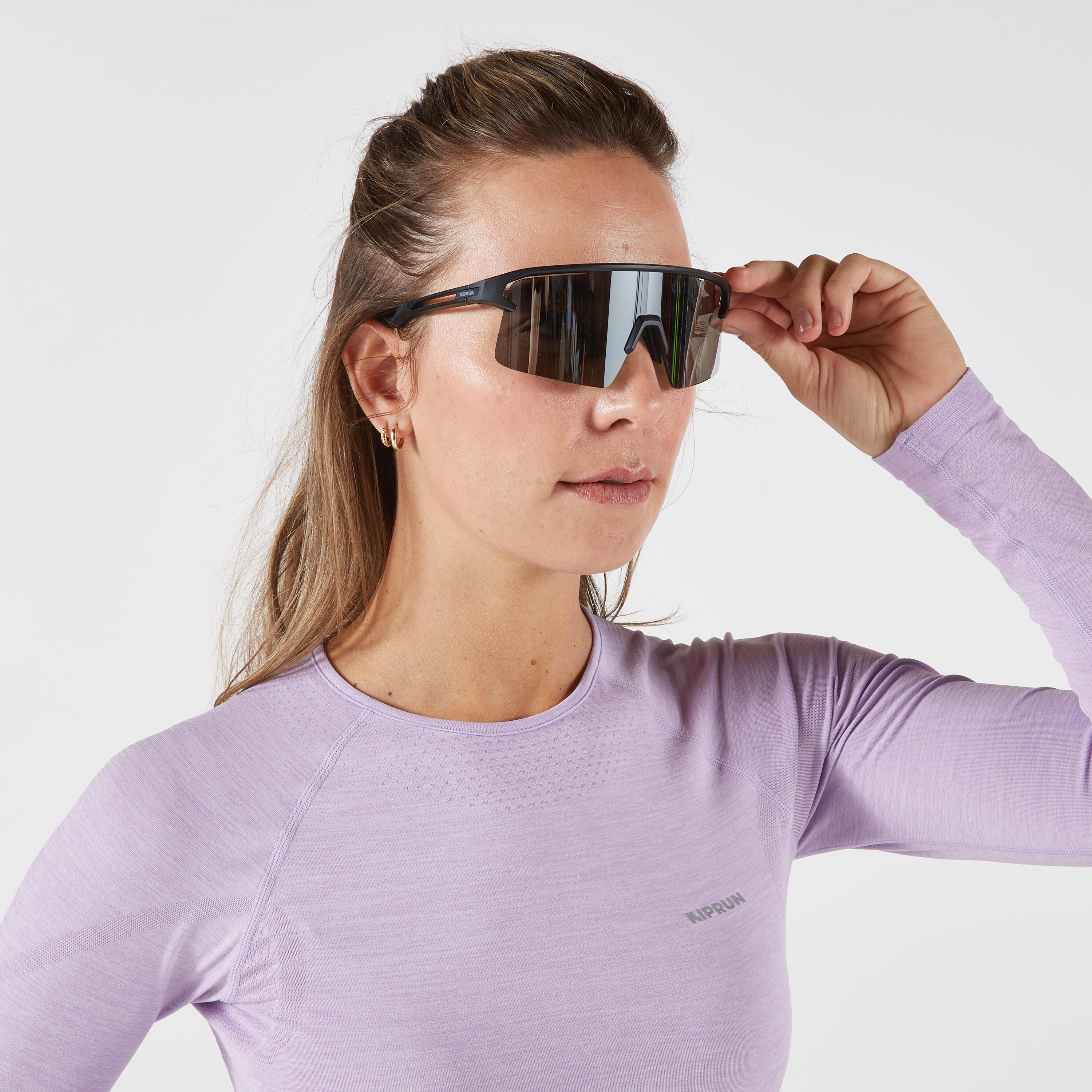 KIPRUN Run 500 Women's Long-Sleeved Seamless Running T-Shirt - Lilac