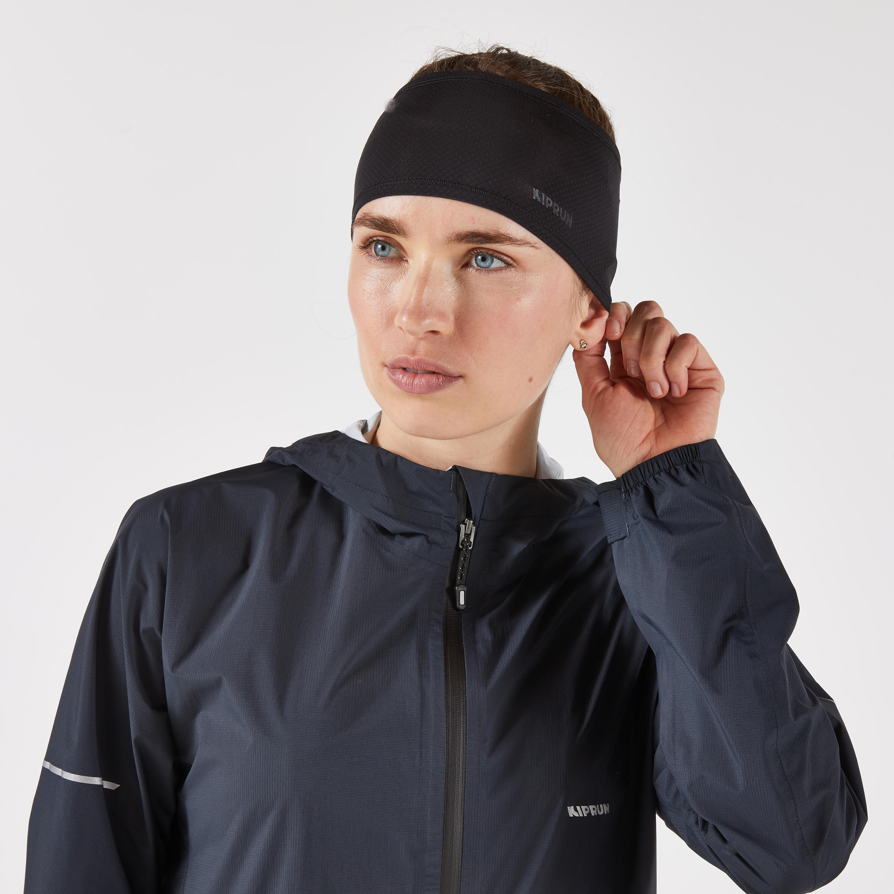 Kiprun Warm+ V2 Adult Warm Running Headband - Smoke Black