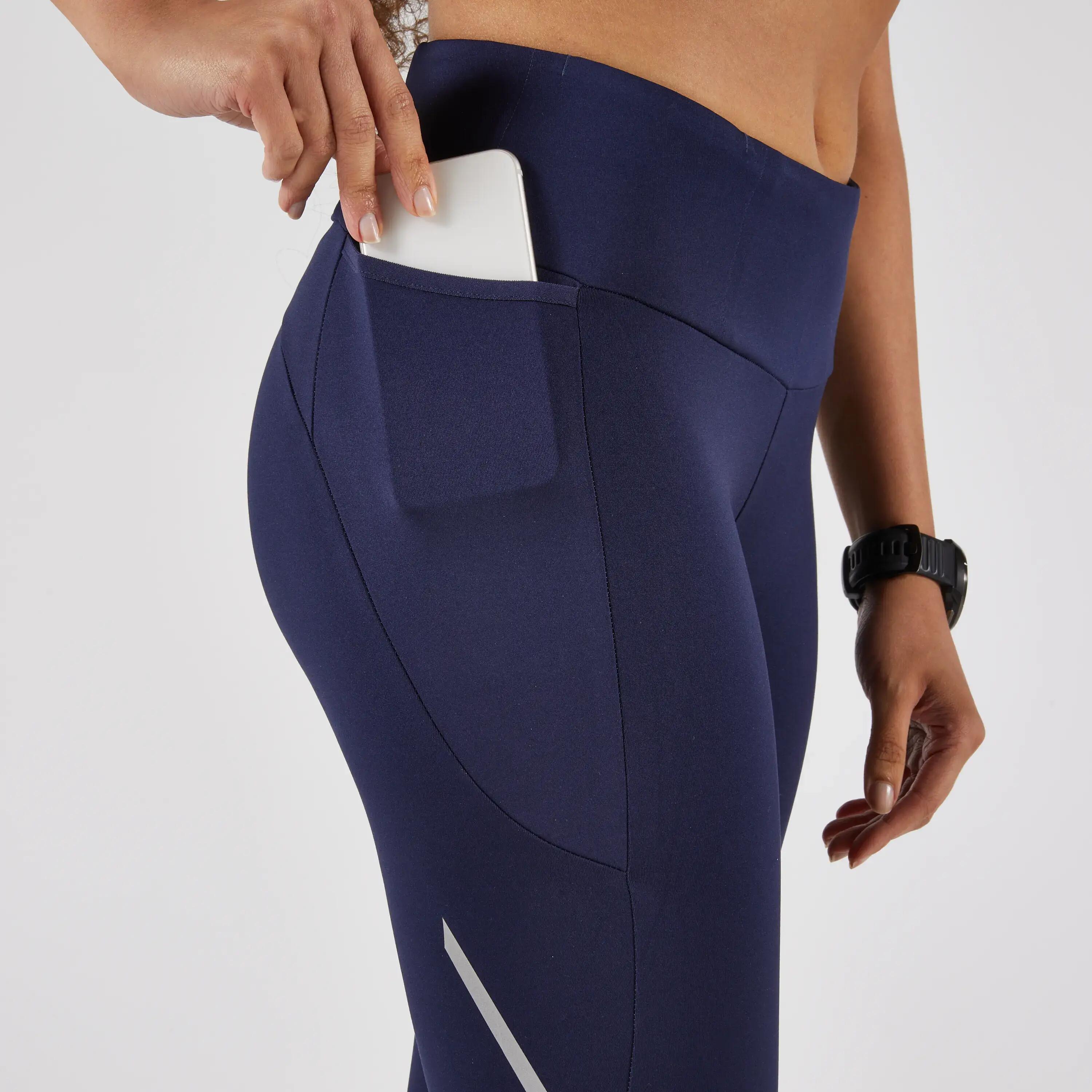 Women's warm running leggings, KIPRUN Run 500 Warm Steel blue -  5