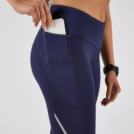 Легінси жіночі 500 утеплені для бігу сині