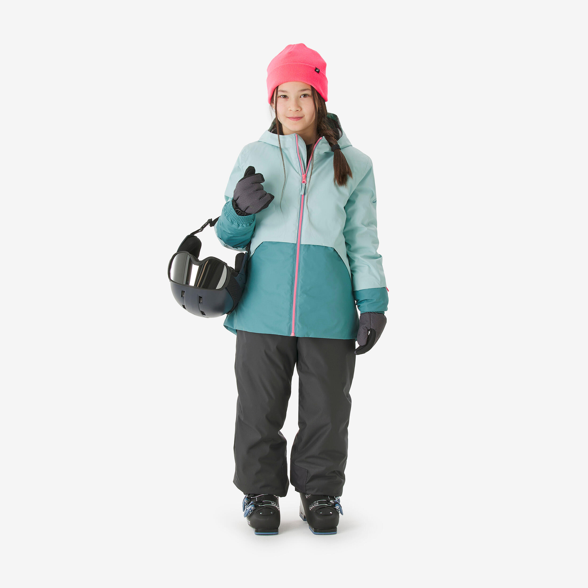 Kids’ warm ski suit, 5-15 years, SKI100 - Turquoise