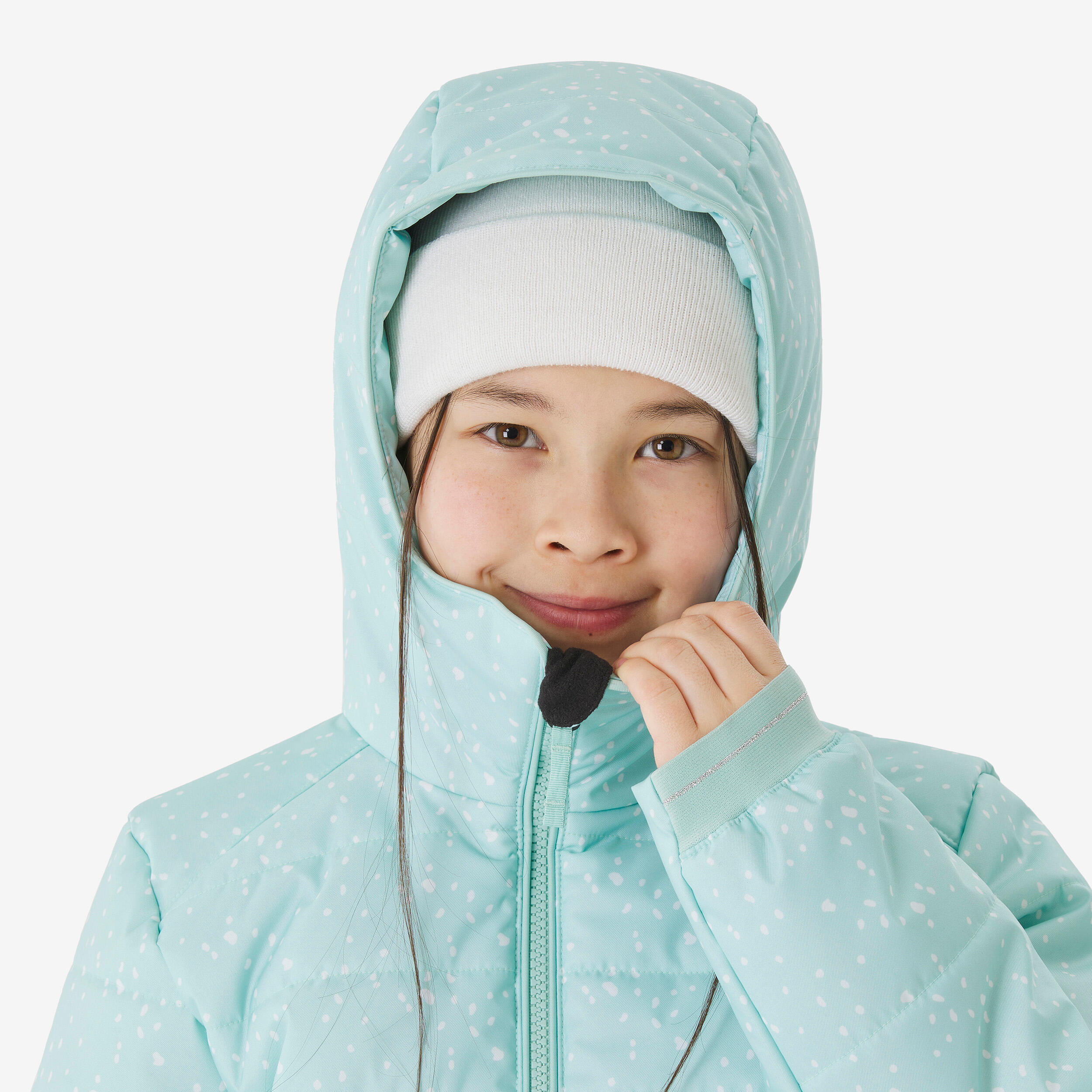 Piumino sci bambino 100 WARM turchese 9/10
