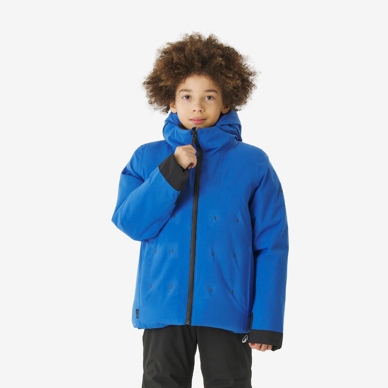 Doudoune de ski chaude et imperméable garçon 6-14 ans, 500 WARM bleu