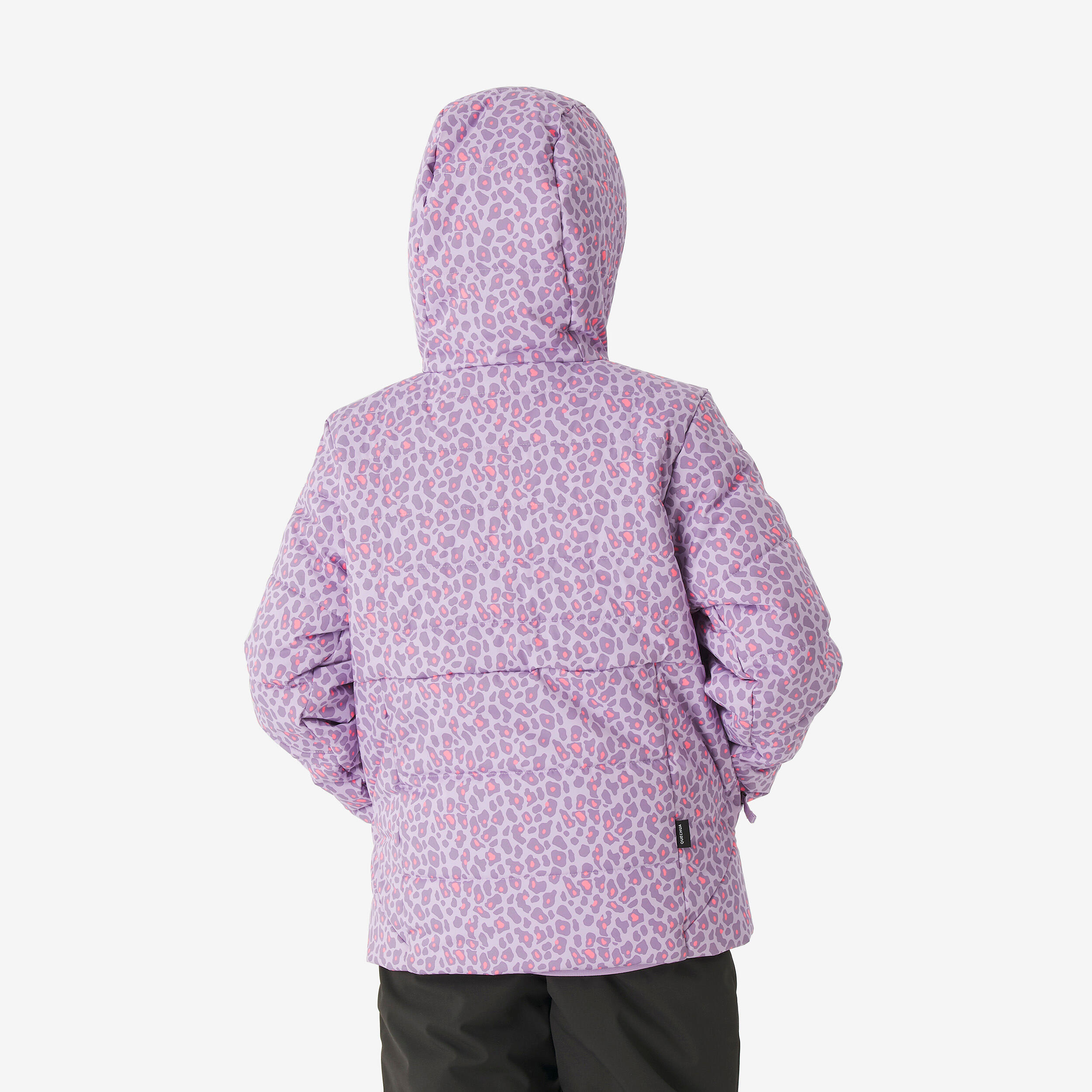 Casaco acolchoado de ski quente criança 6-14 anos, 100 WARM estampado, malva 3/10