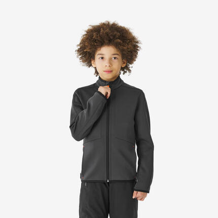 Sous-veste de ski chaude enfant 6-14 ans, MID 500 zip gris