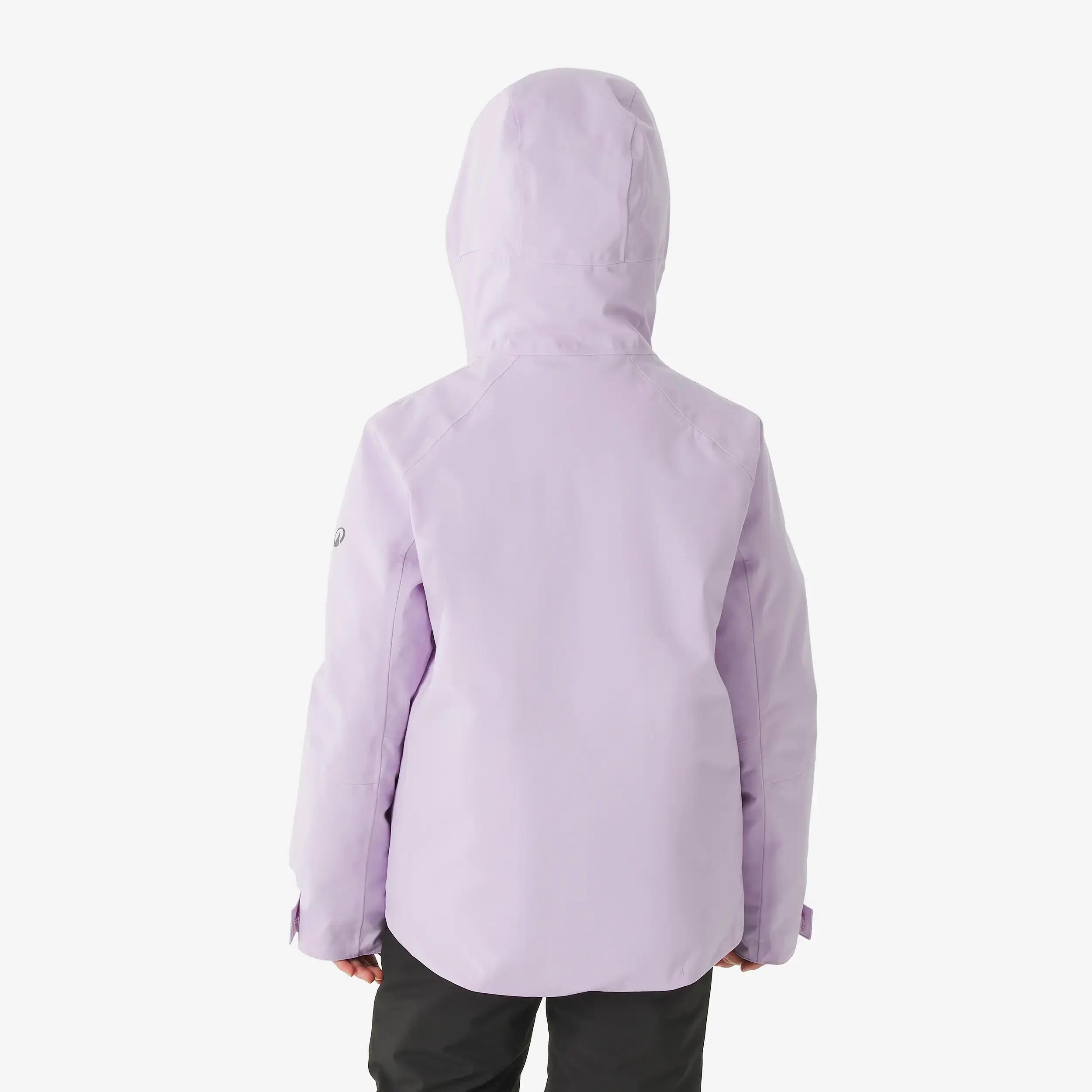 Kids’ warm and waterproof ski jacket 500, 6-14 years - Lilac -  2