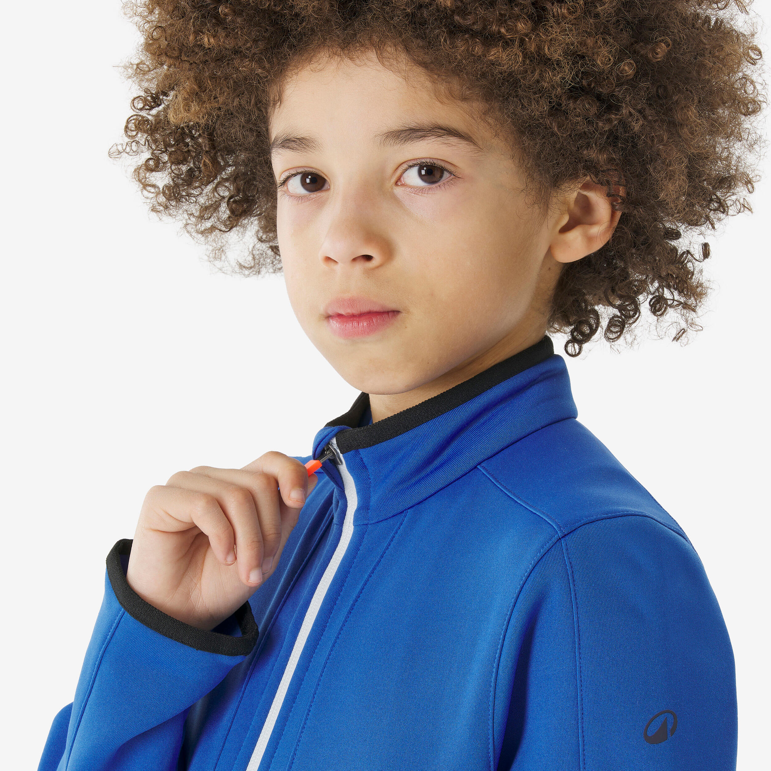 Sous-veste de ski chaude enfant 5-13 ans, MID 500 zip bleu 6/7