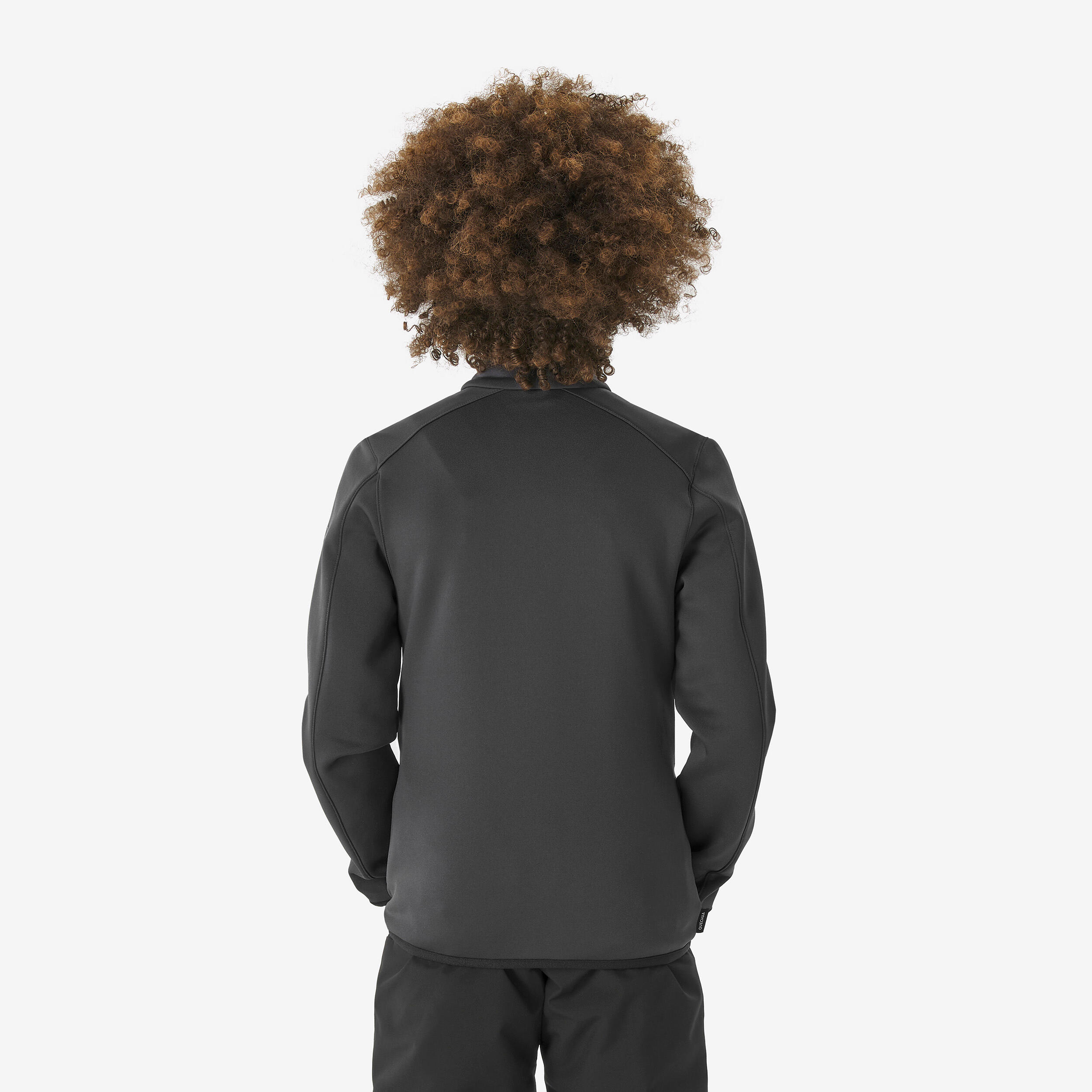 Kids’ Warm Ski Liner Zipped Jacket 5-13 years, MID 500 Zip - Grey 3/6