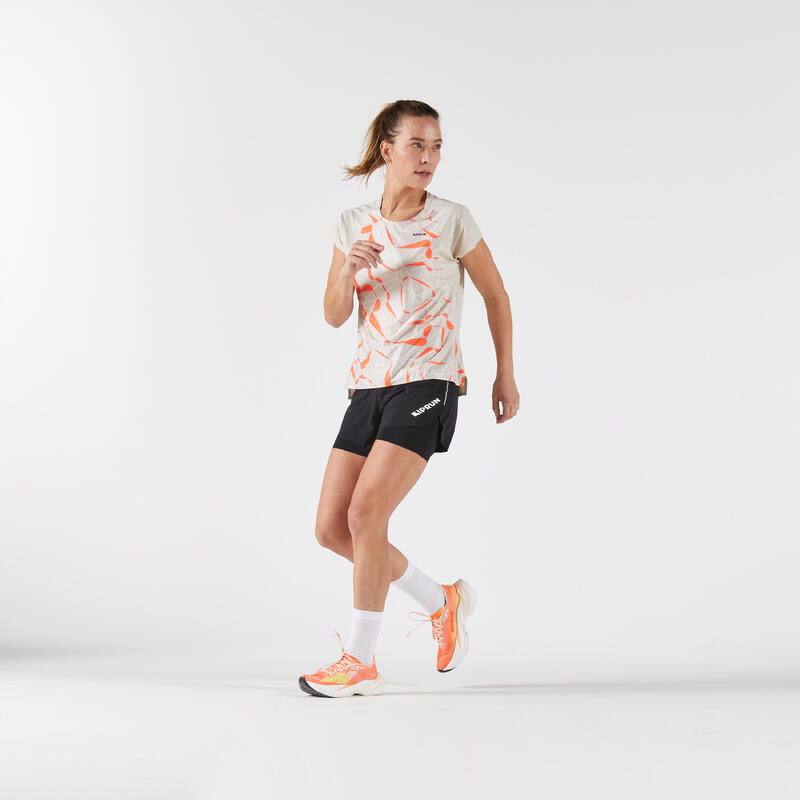 Tricou de alergare ușor Kiprun Run 900 Light Replika OBVIOUS Bej Damă