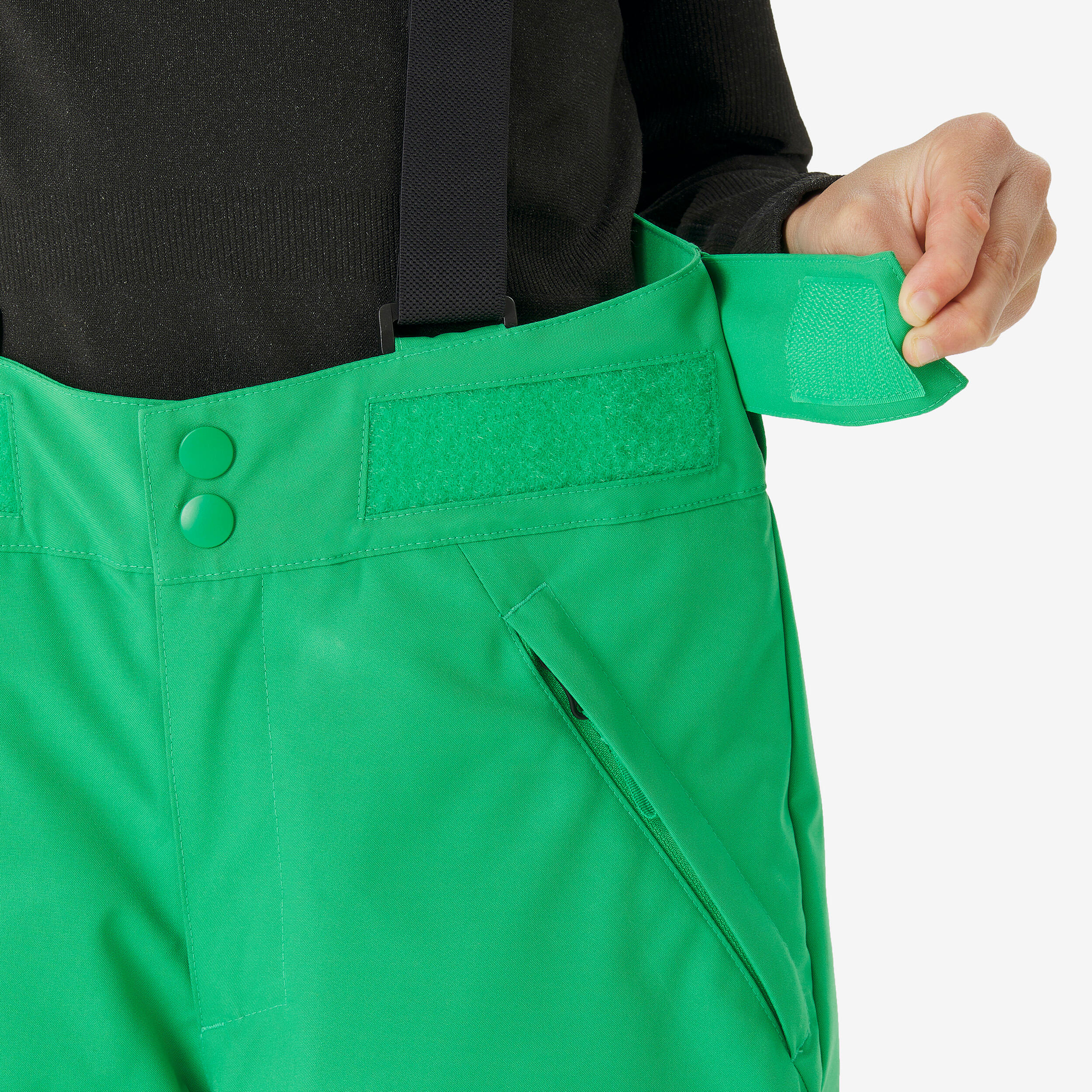 Pantalón de esquí cálido e impermeable niños 6 - 14 años, 500 PNF verde  7/9