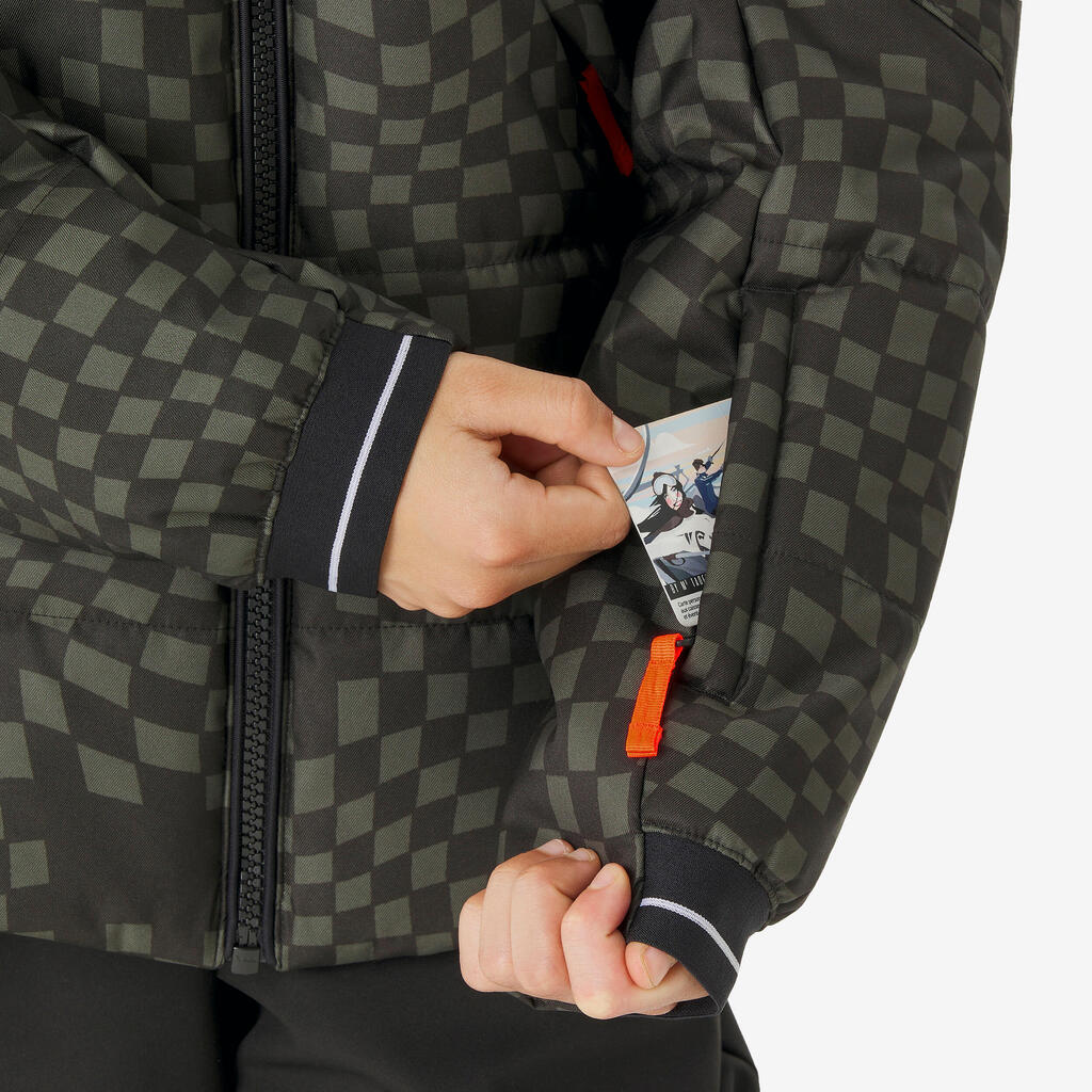 Παιδικό ζεστό μπουφάν σκι με επένδυση 100 WARM, 6-14 ετών - Μπλε