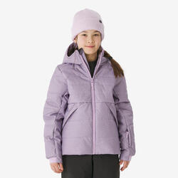 Doudoune de ski chaude enfant 6-14 ans, 100 WARM mauve