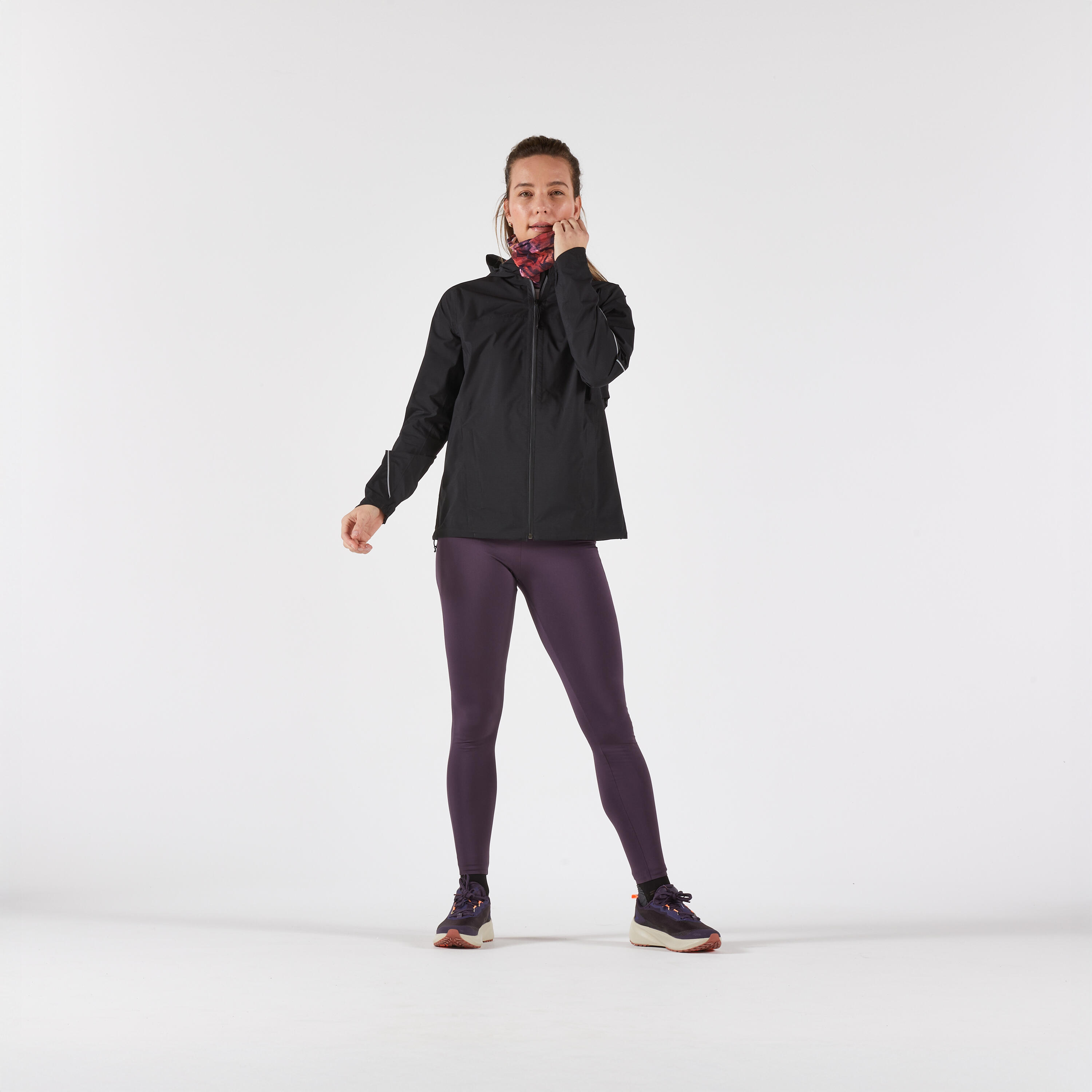 Giacca impermeabile running e trail donna RUN RAIN 500 nera 5/12