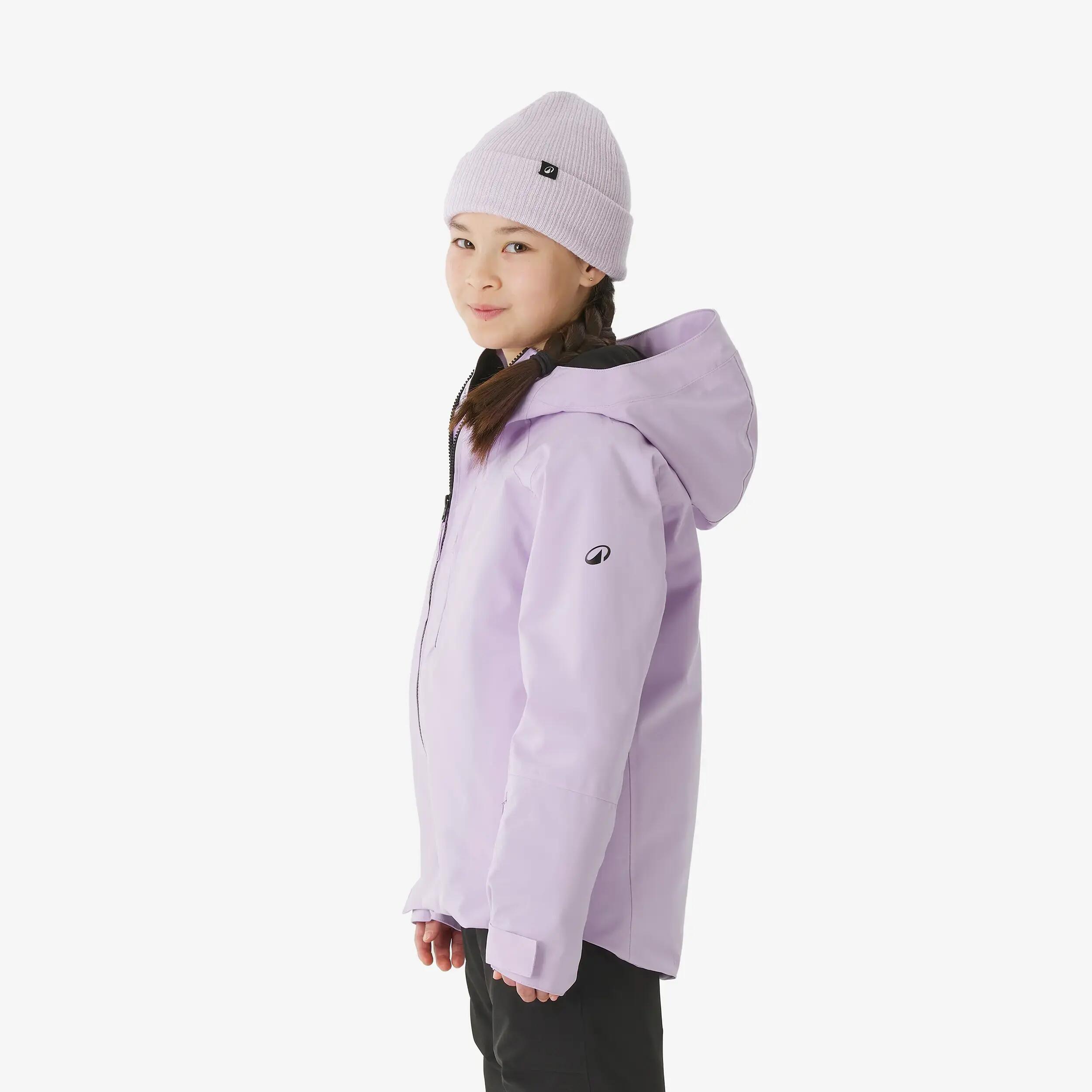 Kids’ warm and waterproof ski jacket 500, 6-14 years - Lilac -  3