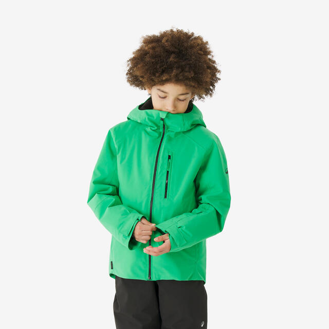 Chaqueta esquí cálida e impermeable niños 6-14 años, ESQUÍ 500 verde