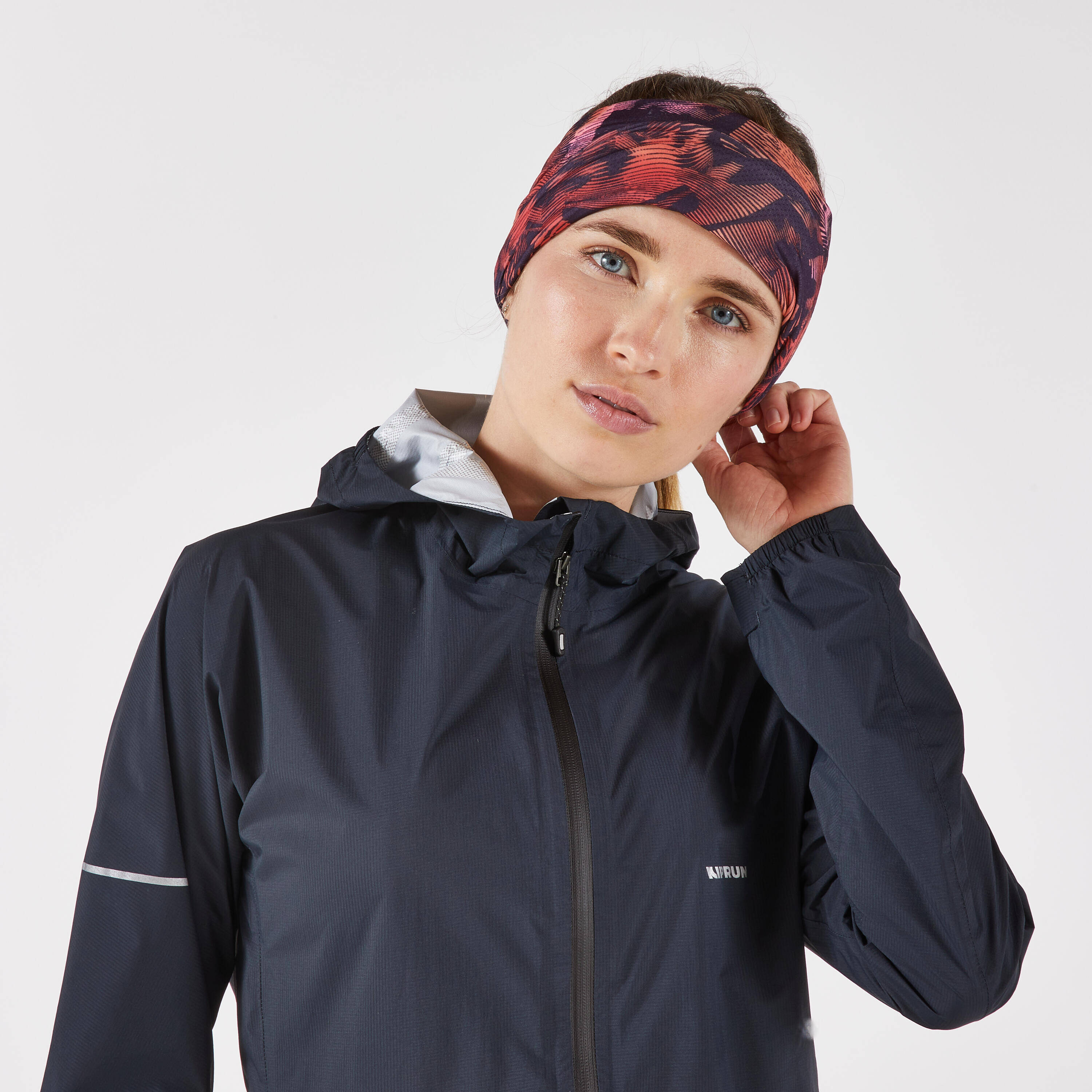Kiprun Warm+V2 Adult Running Neck Warmer - Orange and Pink Graphics -  1