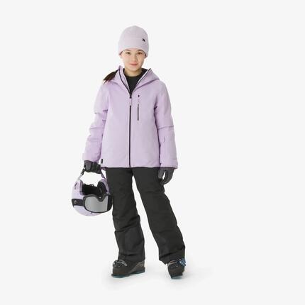 Veste de ski chaude et imperméable enfant 6-14 ans, 500 lilas