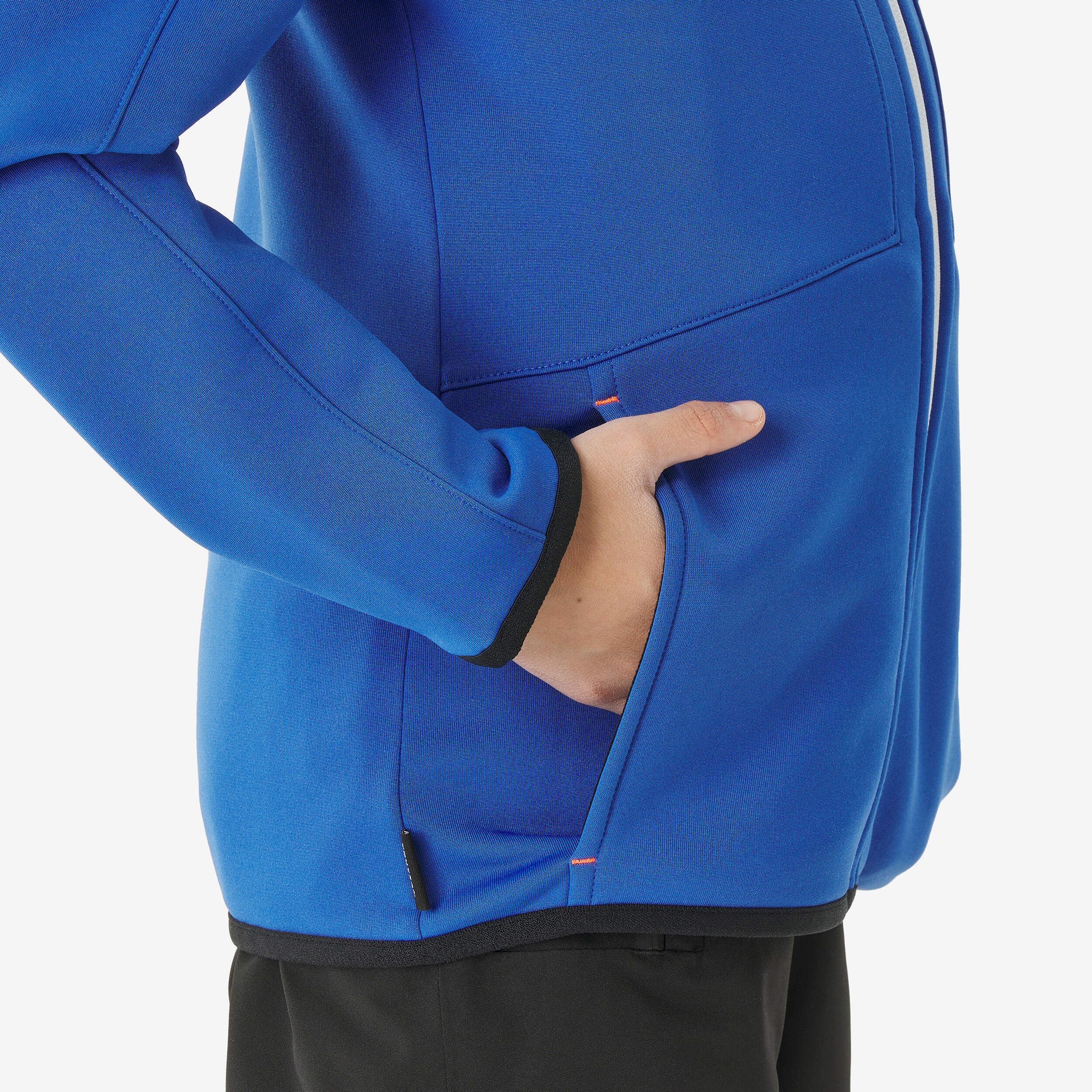 Sous-veste de ski chaude enfant 5-13 ans, MID 500 zip bleu 5/7