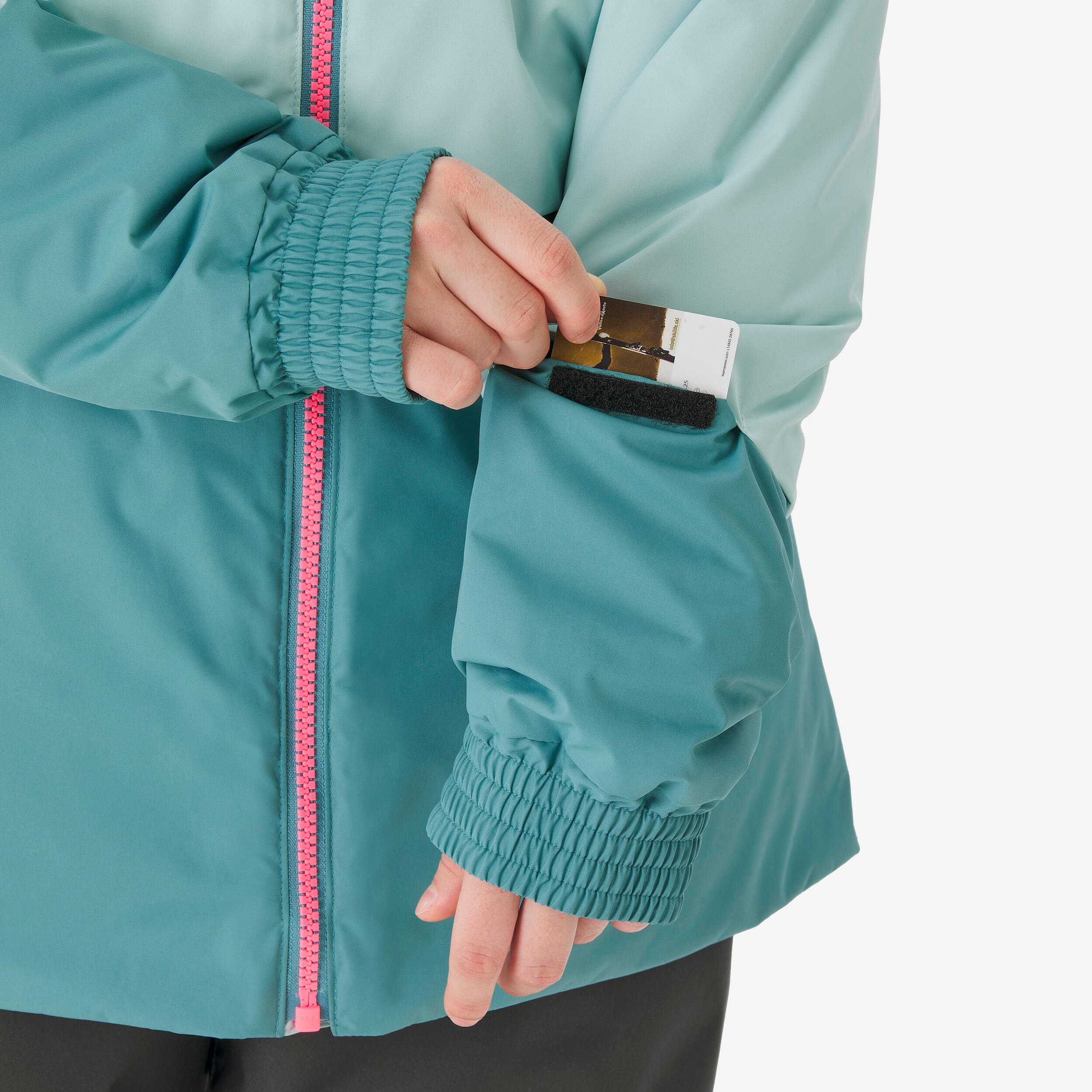 Chaqueta de esquí cálida niños 5-15 AÑOS, SKI100 turquesa  8/10