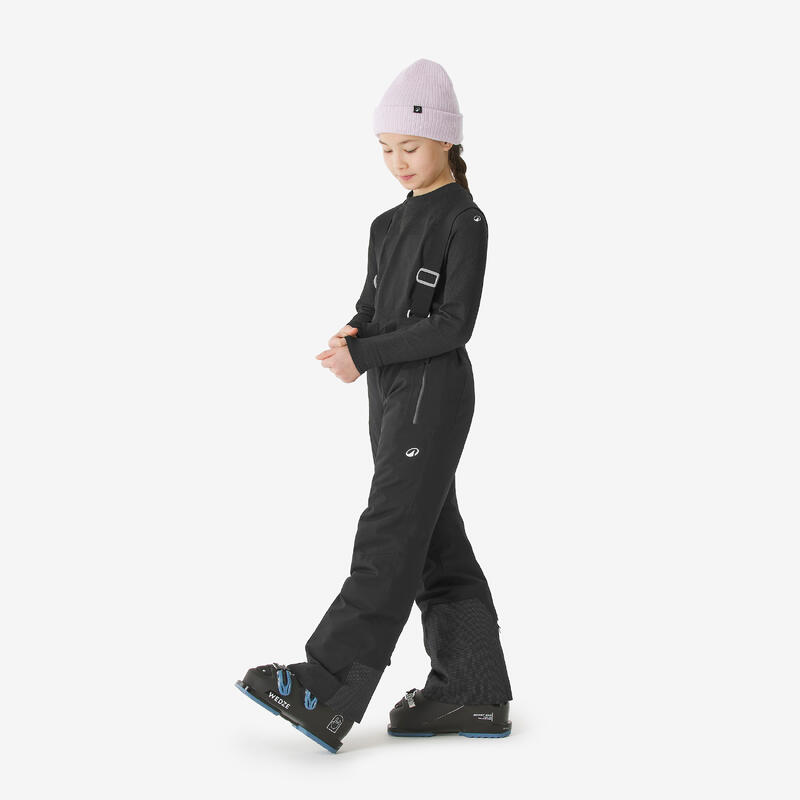 Pantalon de schi călduros și impermeabil, copii 8-16 ani, 900 PNF negru