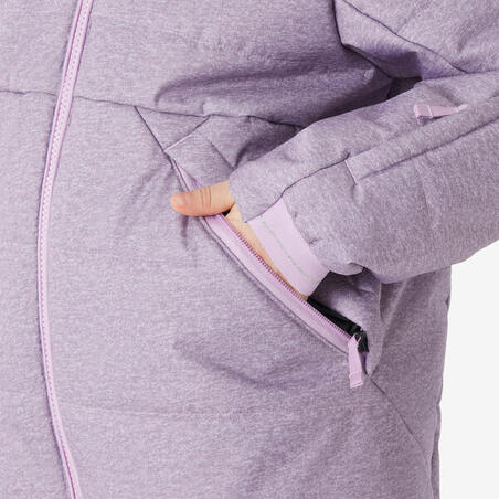 Куртка лижна дитяча 100 тепла на вік 6-14 років рожева з леопардовим принтом