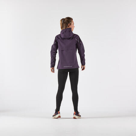 Куртка жіноча RUN 500 для бігу водонепроникна фіолетова