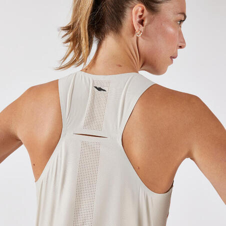 Майка жіноча Run 900 Light для бігу бежева/помаранчева 