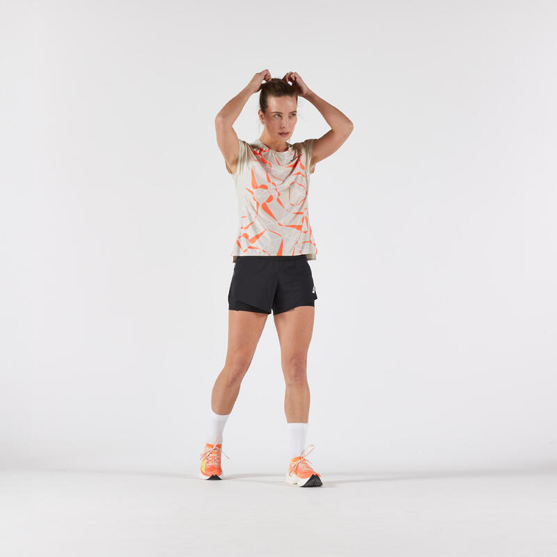 Tricou de alergare ușor Kiprun Run 900 Light Replika OBVIOUS Bej Damă