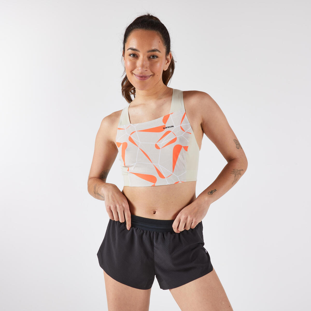 Débardeur de Running Crop top Femme - Kiprun 900 Light Replika Obvious beige