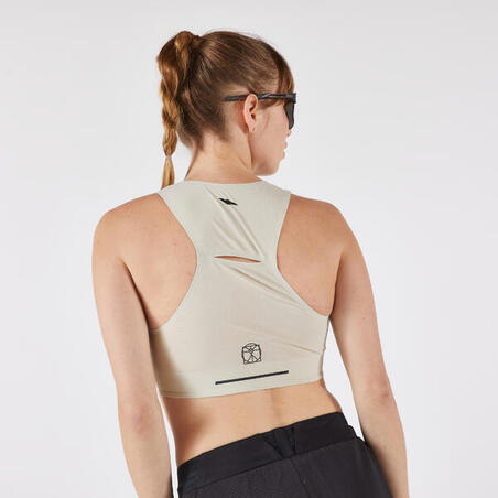 Топ жіночий Run 900 для бігу вкорочений бежевий