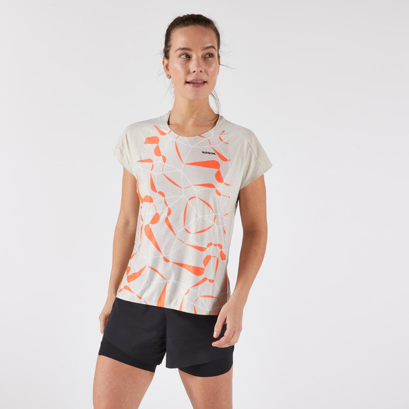 Tricou de alergare ușor Kiprun Run 900 Light Replika OBVIOUS Bej Damă