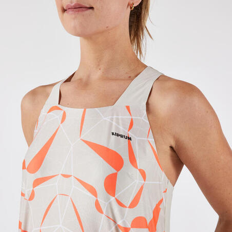 Майка жіноча Run 900 Light для бігу бежева/помаранчева 