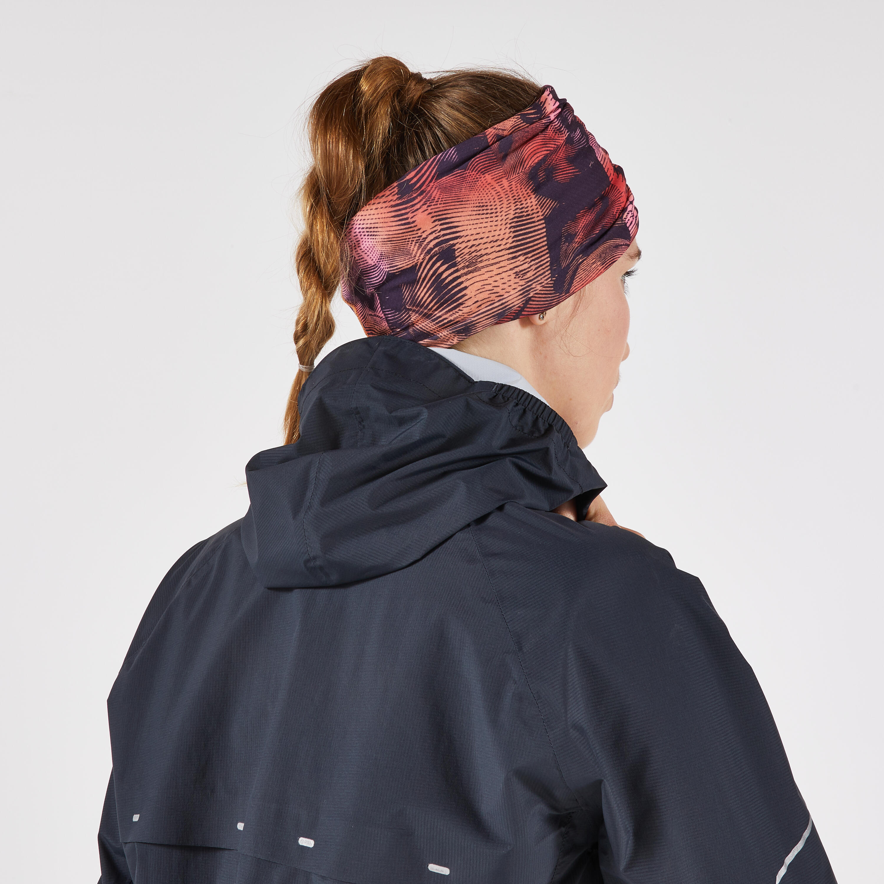 Kiprun Warm+V2 Adult Running Neck Warmer - Orange and Pink Graphics