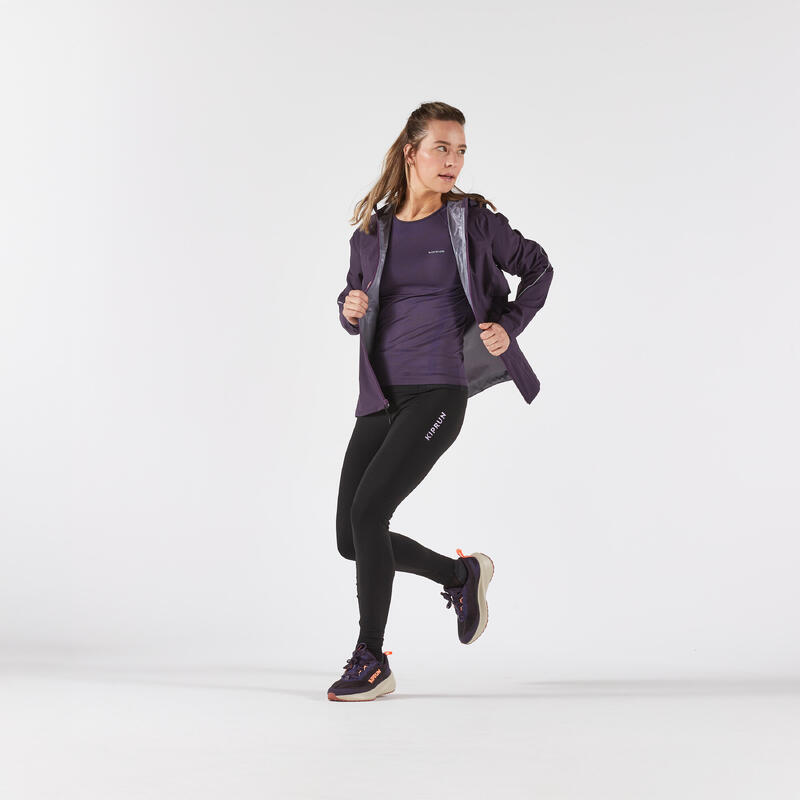 Geacă de alergare impermeabilă și respirantă KIPRUN Run 500 Mov Damă
