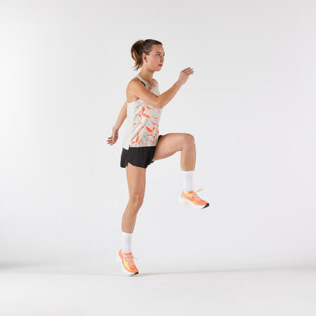 Майка жіноча Run 900 Light для бігу бежева/помаранчева 