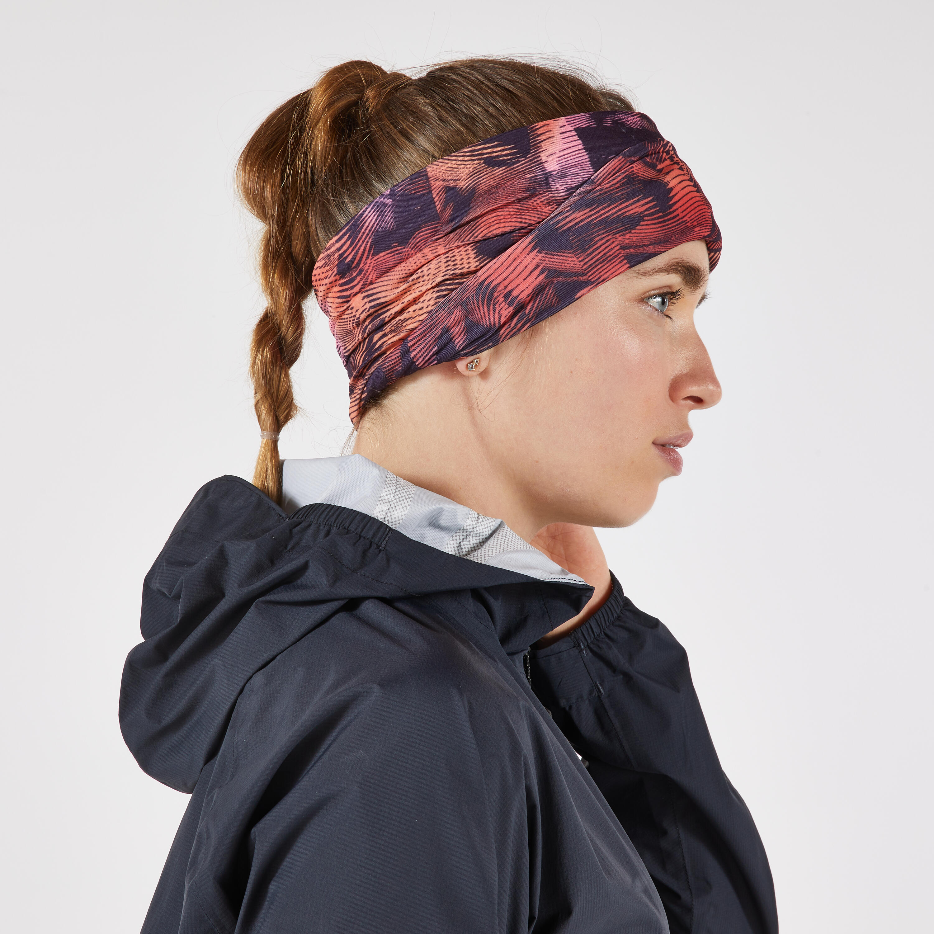 Kiprun Warm+V2 Adult Running Neck Warmer - Orange and Pink Graphics