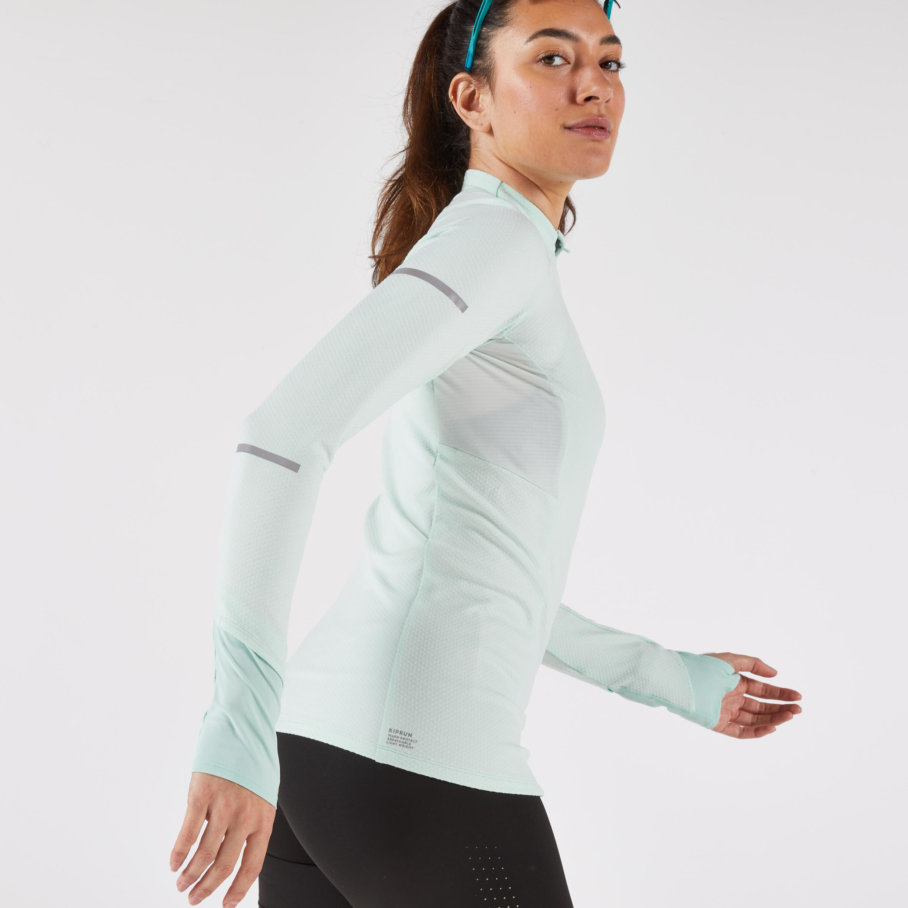Women's Breathable Quick-dry 1/4-Zip Long Sleeve Running T-shirt
