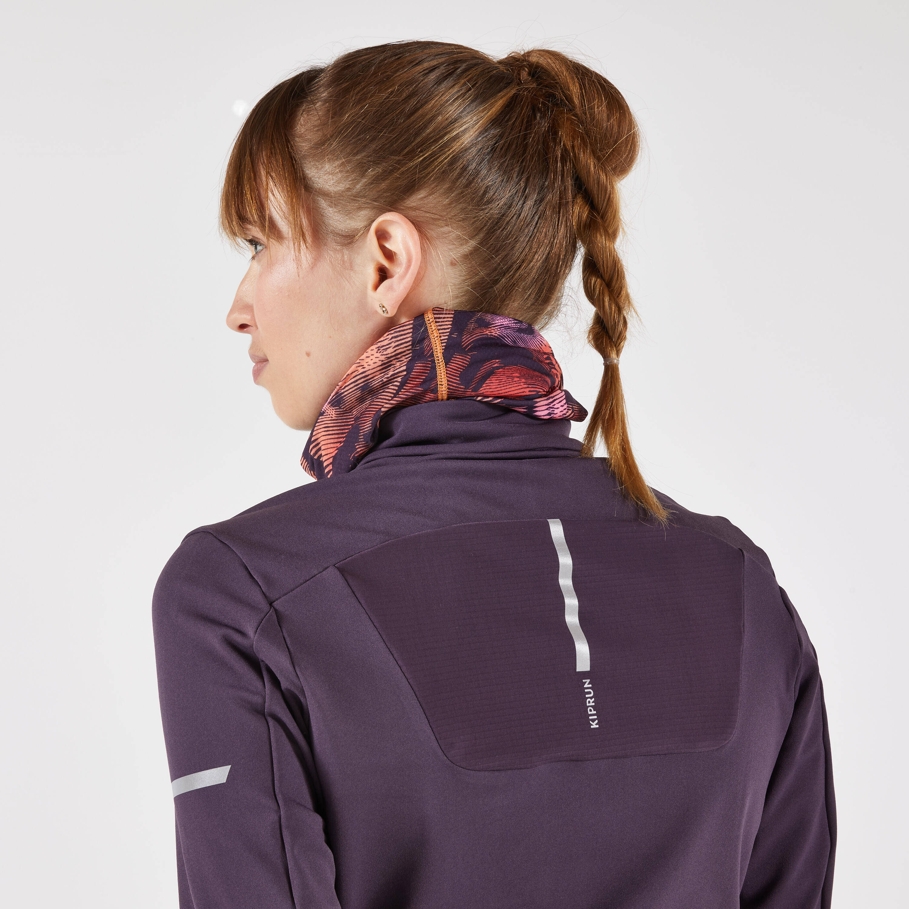 Kiprun Warm+V2 Adult Running Neck Warmer - Orange and Pink Graphics -  4