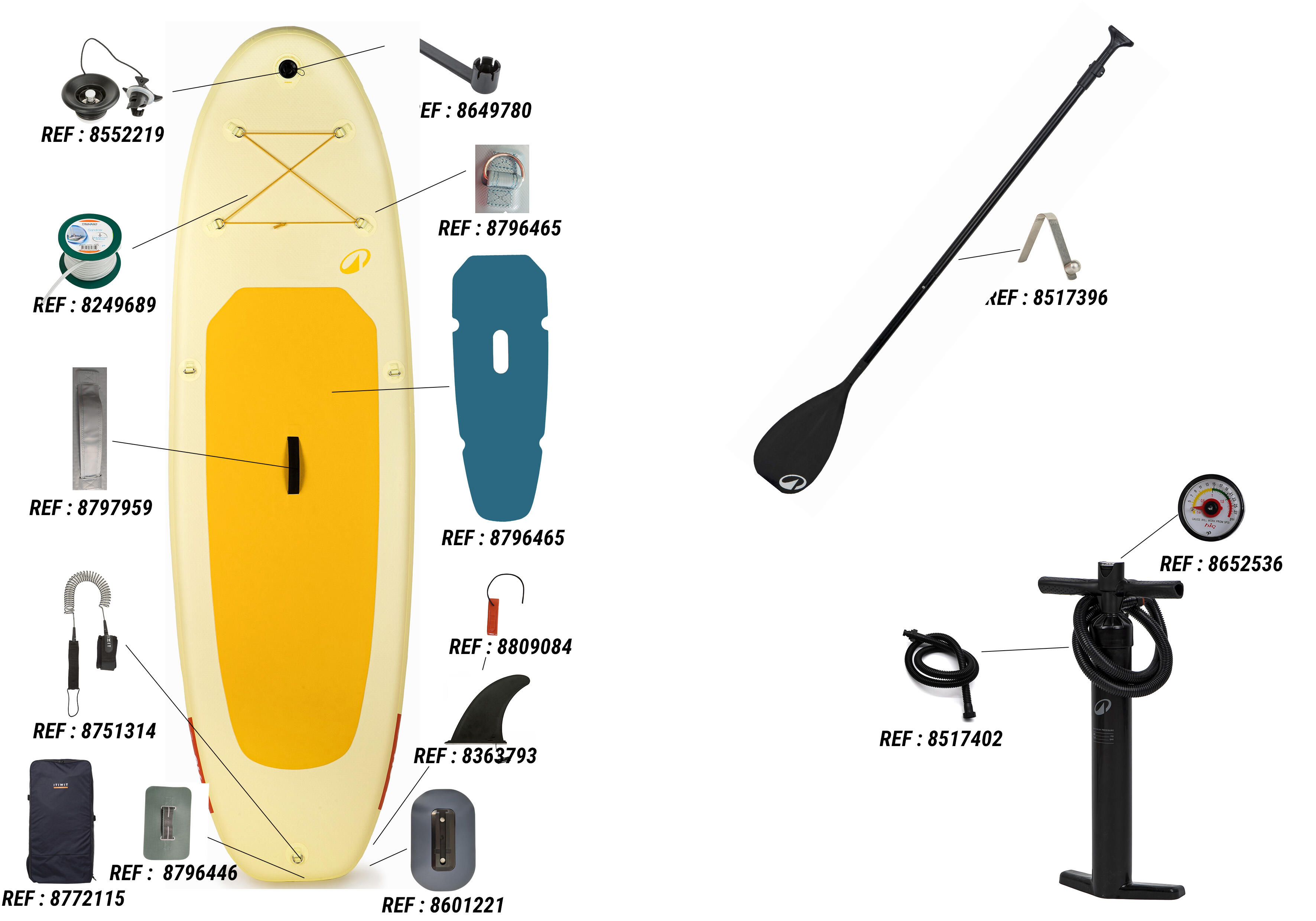 Ensemble de planche à pagaie gonflable de 9,5 pi pour 1 personne, 100 - ITIWIT