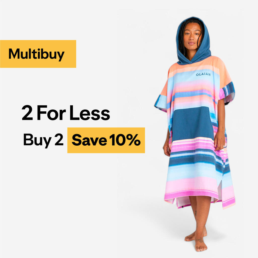 Adult Surf Poncho from 150 cm - 500 Sunset pink