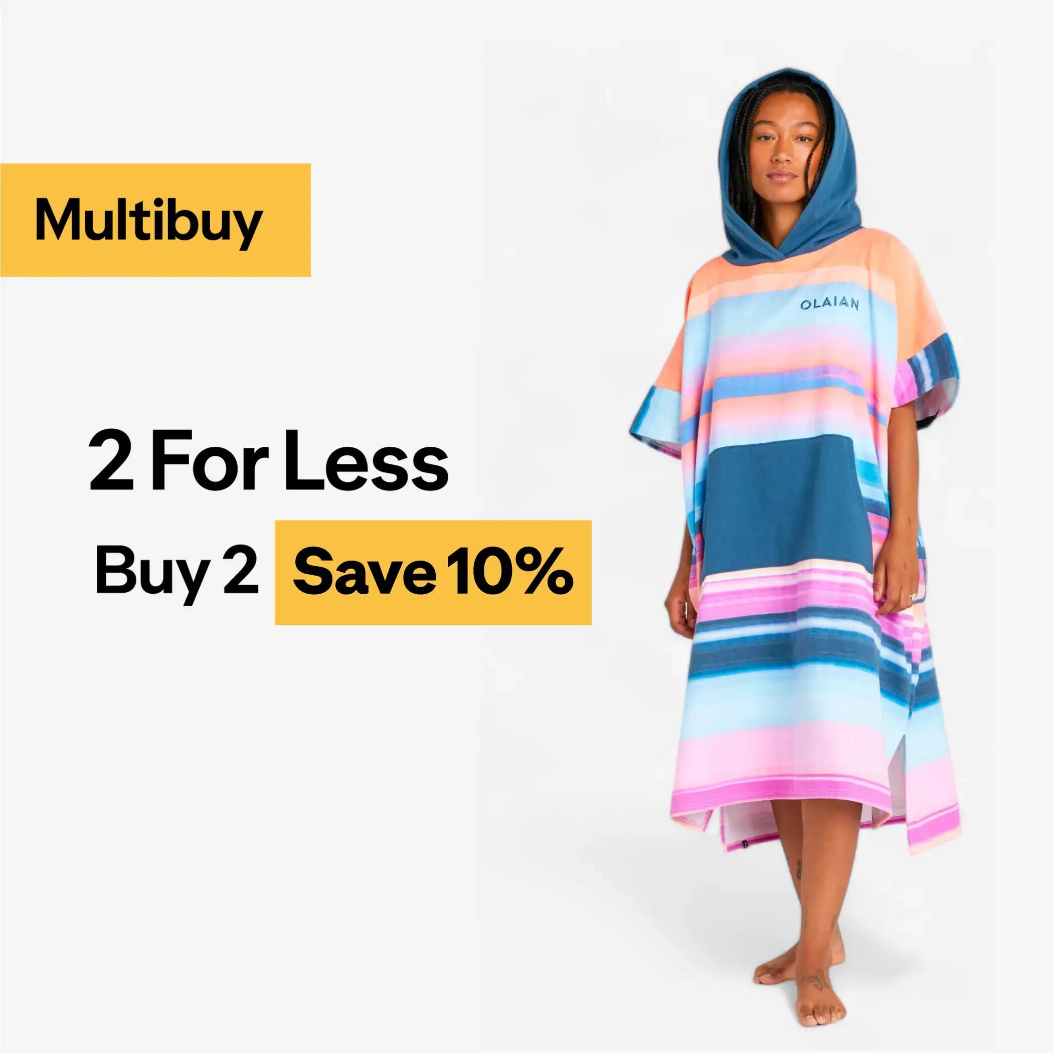 Adult surf beach poncho >150 cm, 500 Sunset pink 7/8