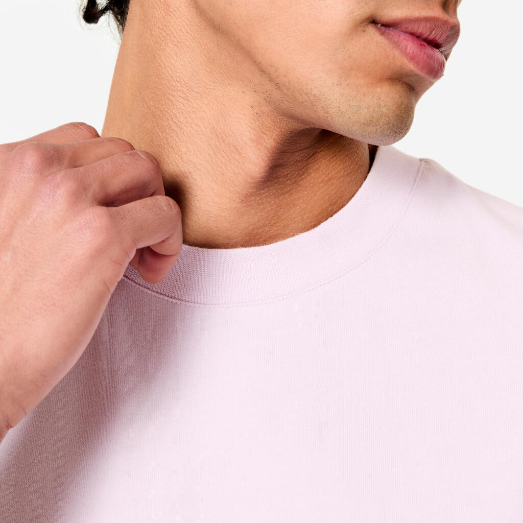 T-shirt de fitness coupe loose homme, violet