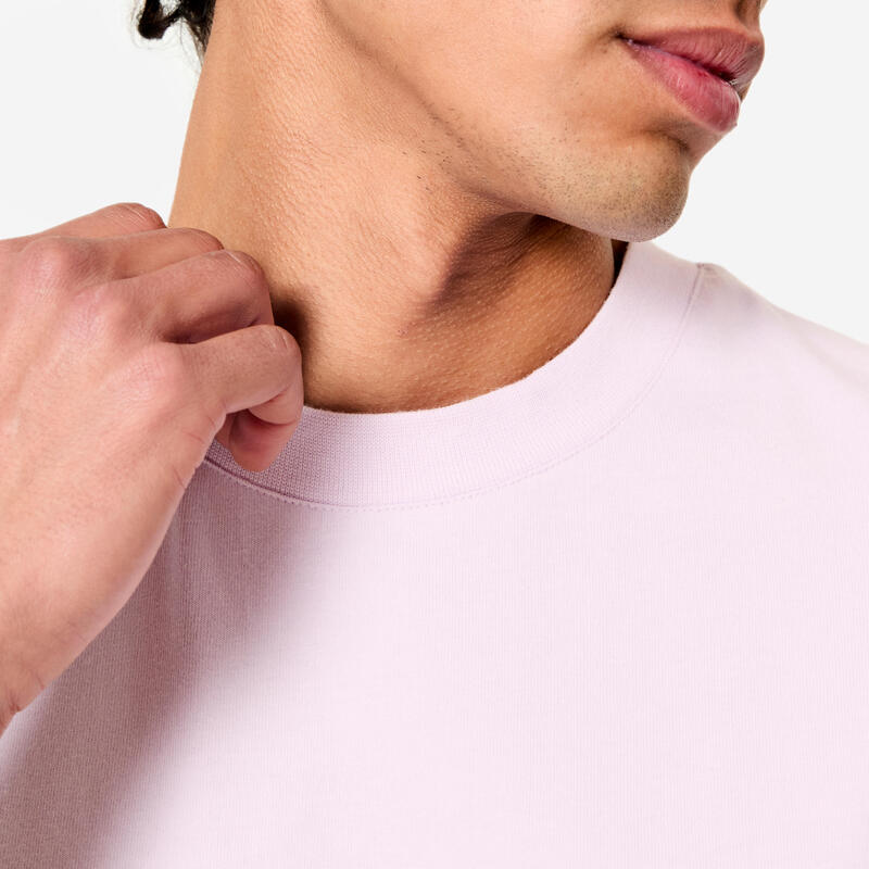 T-shirt de fitness coupe loose homme, violet