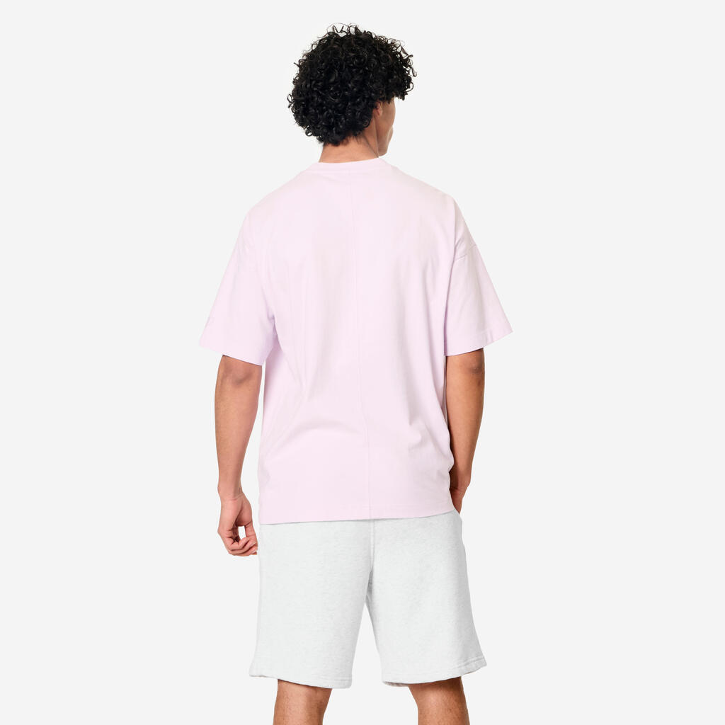 T-shirt de fitness coupe loose homme, violet