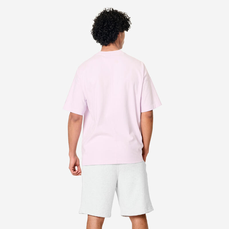 T-shirt de fitness coupe loose homme, violet