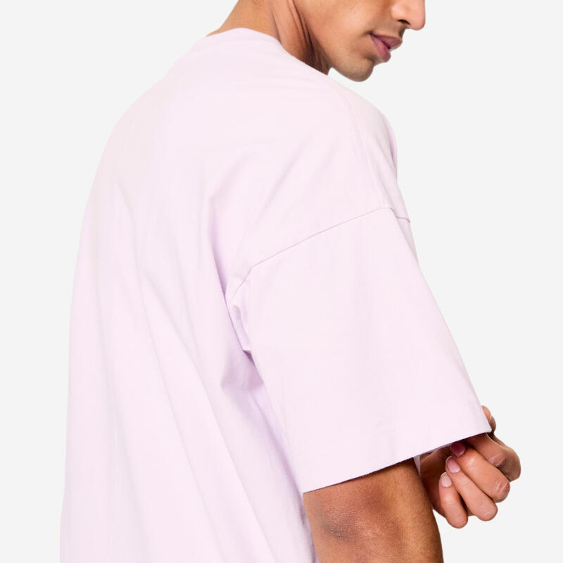 T-shirt de fitness coupe loose homme, violet