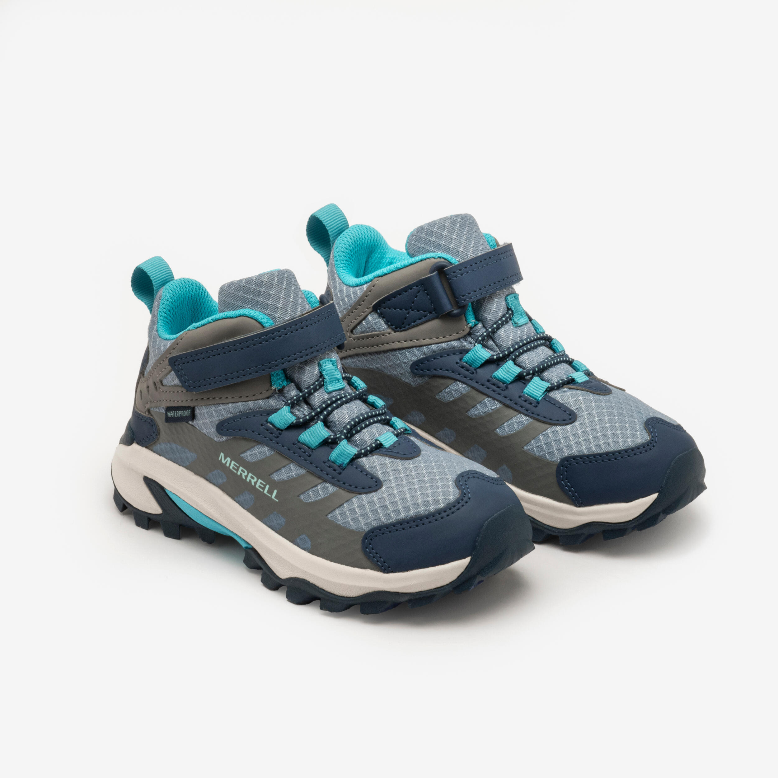 Chaussures imperméables de randonnée enfant 29 au 38, MOAB SPEED 2 BLEUE MERRELL 2/8