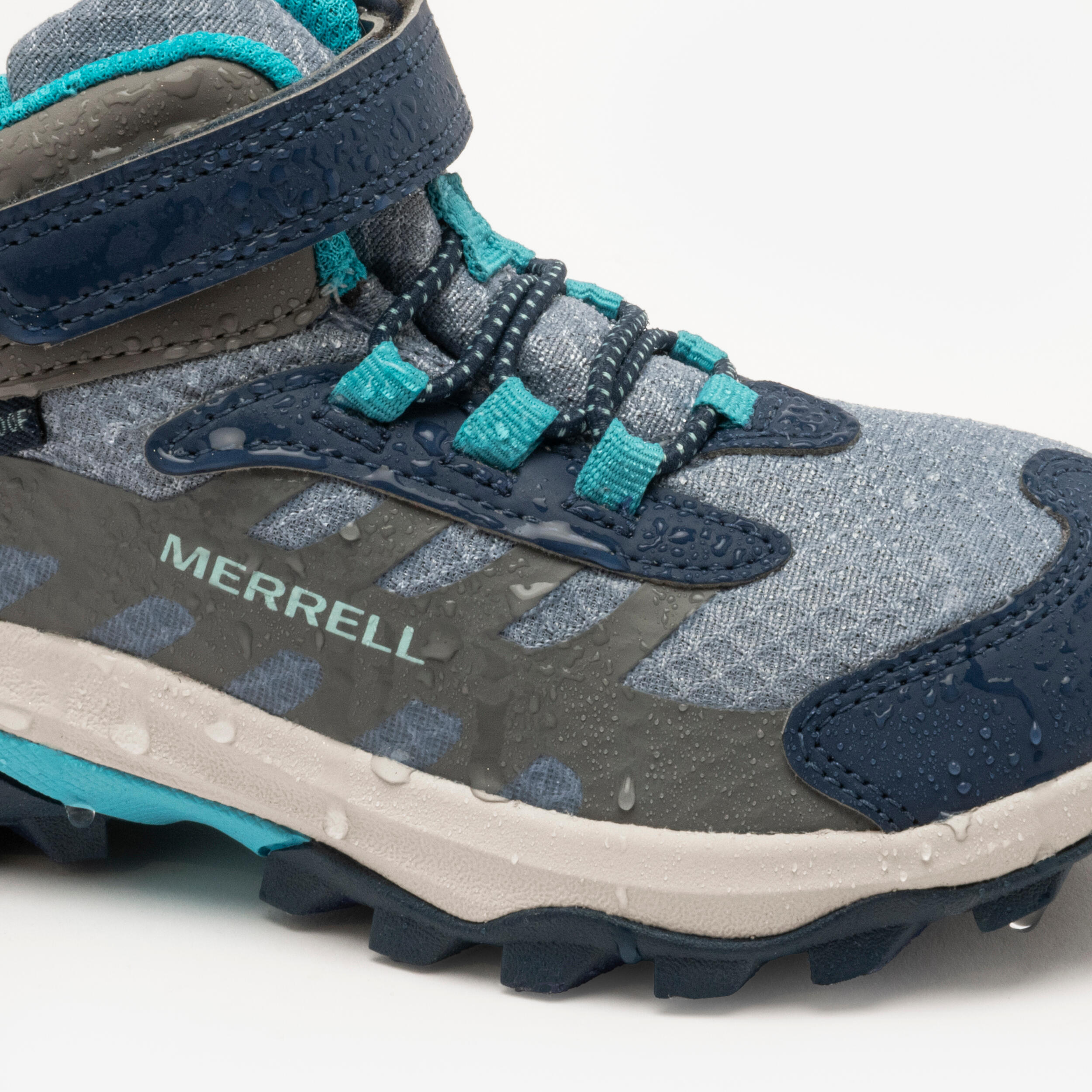 Chaussures imperméables de randonnée enfant 29 au 38, MOAB SPEED 2 BLEUE MERRELL 3/8