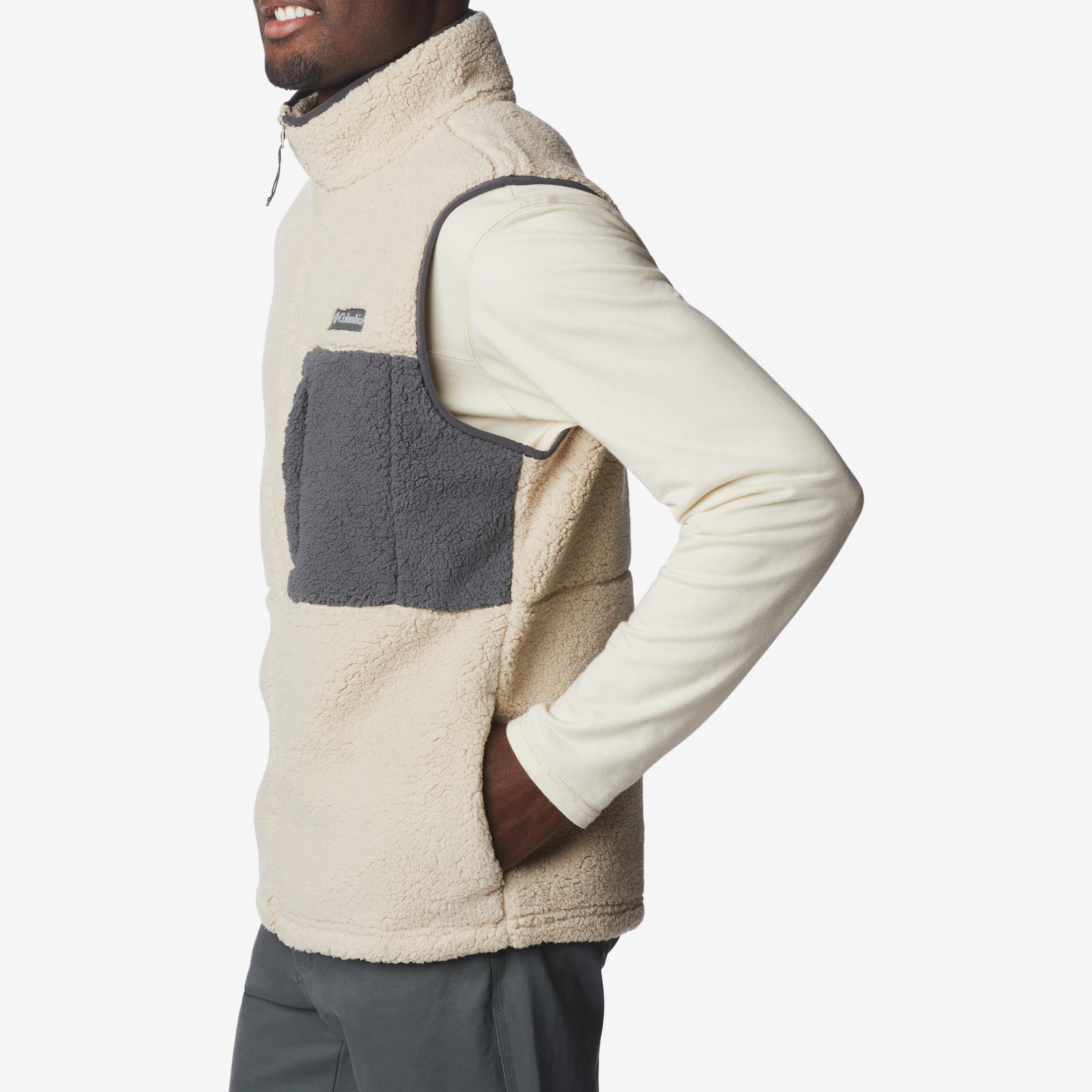Gilet trekking uomo Columbia MOUNTAINSIDE beige 3/6