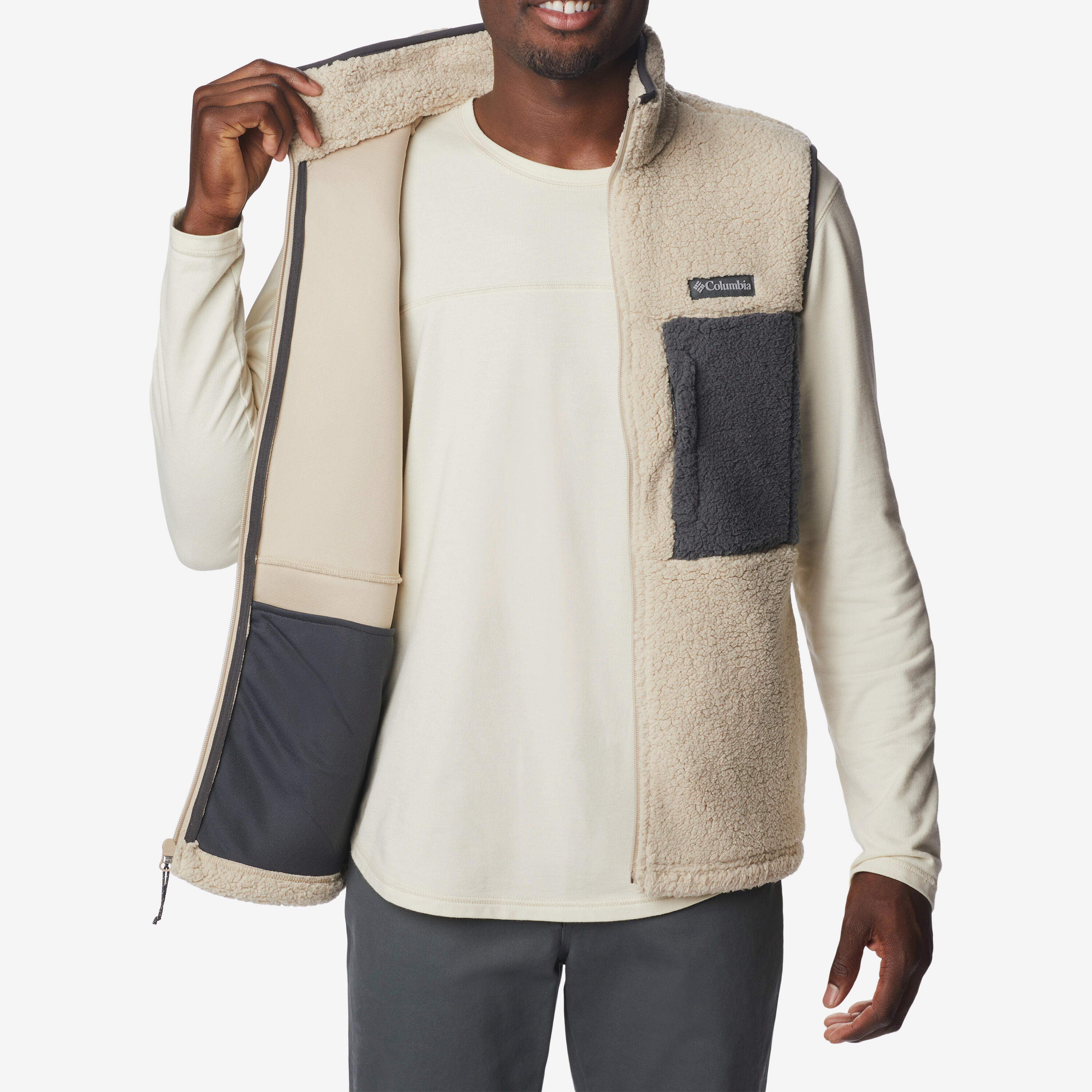 Gilet trekking uomo Columbia MOUNTAINSIDE beige 6/6